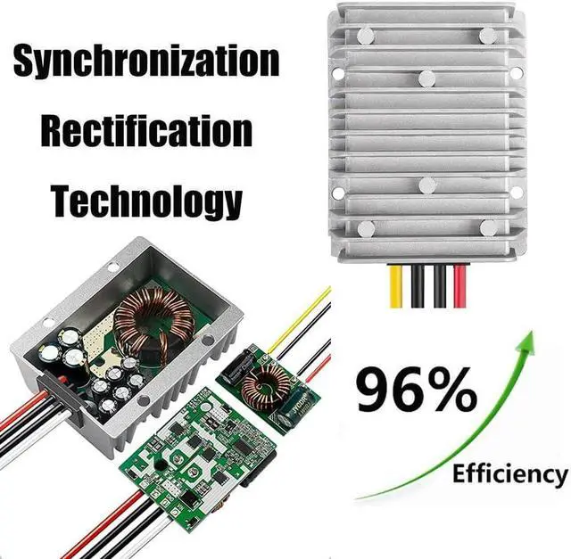 Alt view image 4 of 7 - 30A 360W DC 36V/48V to 12V Voltage Converter with Fuse - Waterproof Step Down Regulator Buck Reducer Power Transformer for Golf Cart - DC 36V/48V to 12V 30A