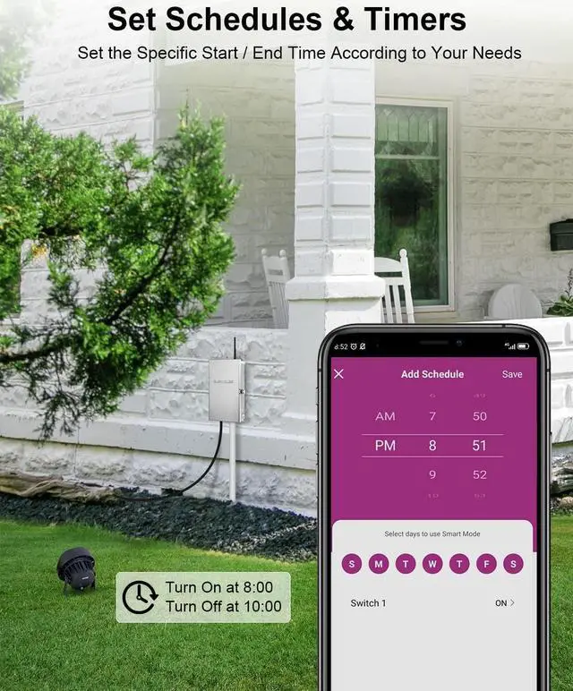 Alt view image 6 of 7 - SURAIELEC 300W Wi-Fi Low Voltage Landscape Transformer, 120V to 12V 15V AC Output, Smart Landscape Lighting Transformer for Indoor Outdoor Use, Work with Alexa and Google Assistant, Stainless Steel