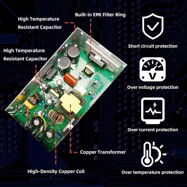 Alt view image 3 of 7 - New Version Converter, 110V AC to 12V DC Converter Power Supply 12V 600W 50A DC Switch Transformer for RV,Pump,LED Strip, LCD Monitor