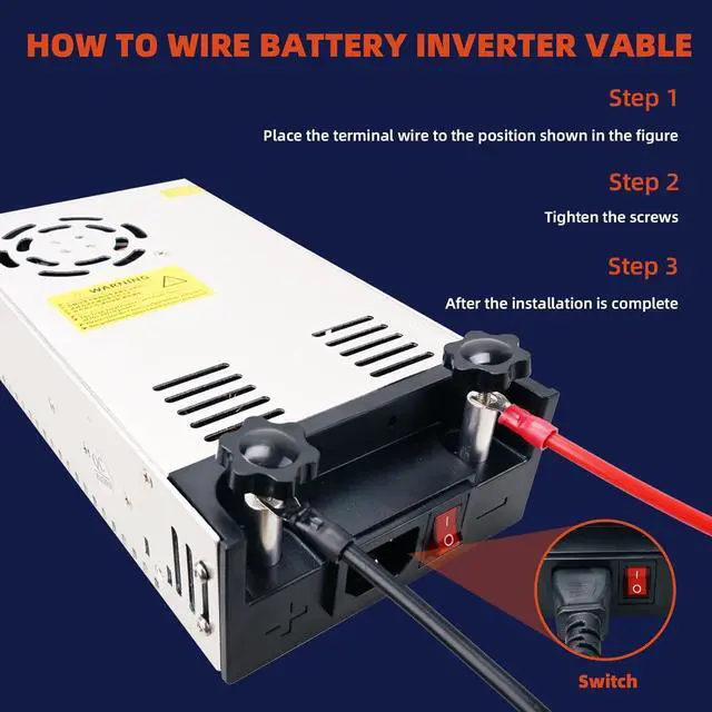 Alt view image 6 of 7 - New Version Converter, 110V AC to 12V DC Converter Power Supply 12V 600W 50A DC Switch Transformer for RV,Pump,LED Strip, LCD Monitor