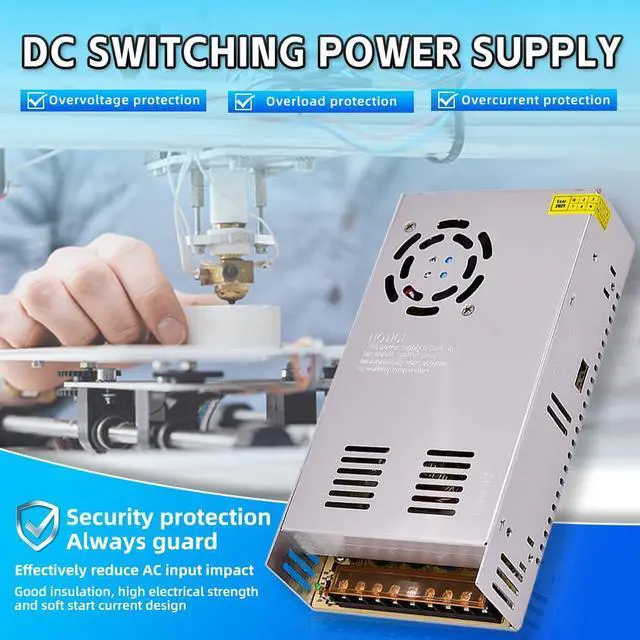 Alt view image 2 of 6 - 110V AC to 12V DC Transformer, 12V 500W 40A Switching Power Converter, Built-in Cooling Fan, with Various Power adapters.