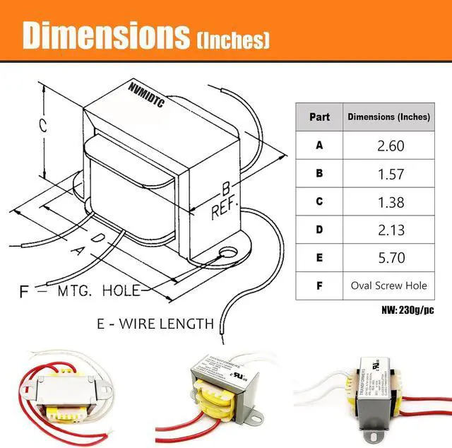 Alt view image 3 of 7 - AC/AC Power Transformer - 110V to 12V, 10VA, Single Phase, Step Down, 2 Yr Warranty