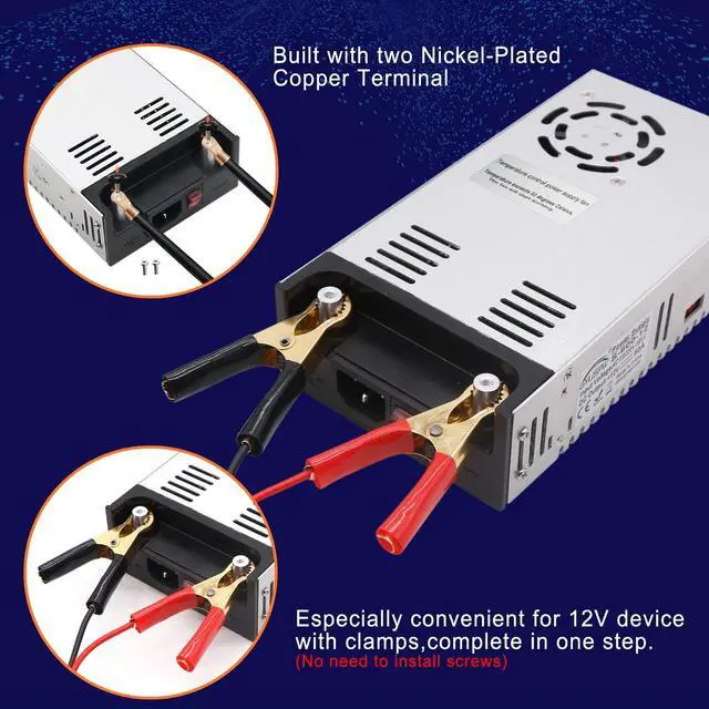 Alt view image 6 of 7 - New Version AC to DC Converter, EAGWELL SMPS 110V AC to 12V DC Converter Power Supply Adjustable Switch Power Supply Transformer Max 50A 600W