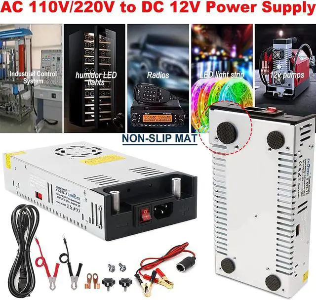 Alt view image 7 of 7 - New Version AC to DC Converter, EAGWELL SMPS 110V AC to 12V DC Converter Power Supply Adjustable Switch Power Supply Transformer Max 50A 600W