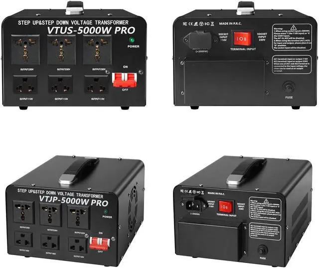 Alt view image 7 of 7 - Yinleader 5000W PRO Voltage Transformer Converter Step Up/Down AC 110V/120V to 220V/240V or 220V/240V to 110V/120V Power Converter w/US Standard Power Cord,Circuit Breaker Protection