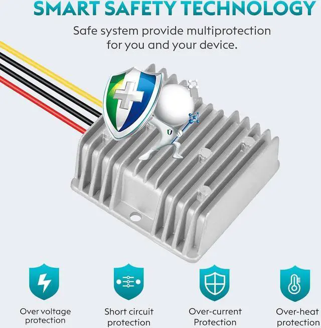 Alt view image 5 of 6 - KInuoxj 20A 240W DC-DC 24V 36V 48V Step Down to DC 12V Converter Golf Cart Voltage Reducer Regulator Waterproof Transformer with Fuse