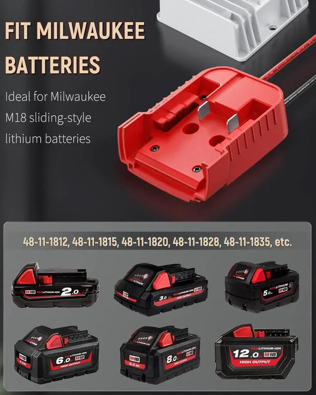 Alt view image 3 of 7 - Vibit 18 V to 12 V Step-Down Converter for Milwaukee M18 Battery, DC Power Adapter, Voltage Reducer Transformer 180 W Buck Converter Regulator for Golf Cart RC Car Truck Light & DIY