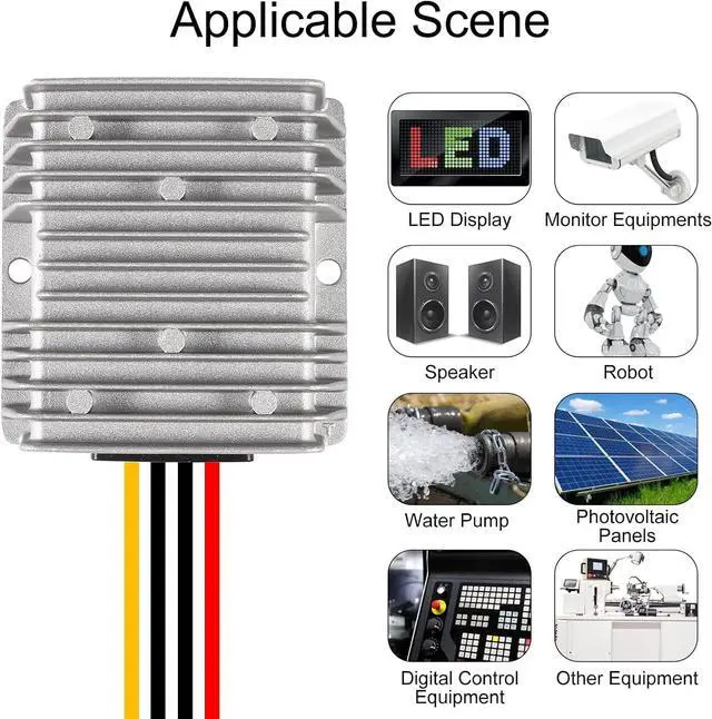 Alt view image 5 of 6 - DC Voltage Reducer Converter DC 8V-40V to 12V 10A 120W Reducer Power Converter Waterproof Regulator Module Transformer for Golf Cart Club Car (8V-40V to 12V 10A Converter)