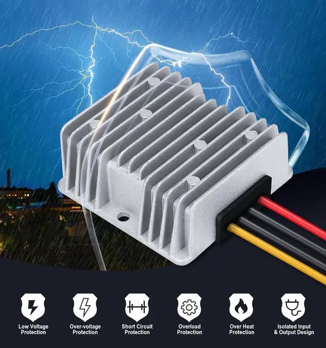 Alt view image 4 of 7 - 12V to 48V DC Step UP Converter, EAGWELL DC Converter Regulator 6A 288W Power Supply Adapter for Golf Cart Club Car Truck Vehicle Boat Solar System
