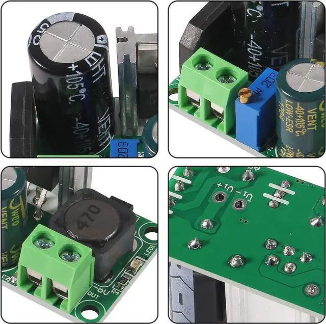 Alt view image 2 of 7 - UMLIFE 4PCS AC/DC to DC Step Down Buck Converter AC 5-30V DC 5-48V 24V 36V 48V to DC 2.5-35V 12V Voltage Regulator Board 2A Adjustable Volt Power Supply Module