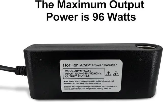 Alt view image 3 of 5 - HorHor 96W AC to DC Converter 12V 8A Car Cigarette Lighter Adapter 110V-240V to 12v Car Lighter Socket Power Supply Adapter for Wall Plug Outlet