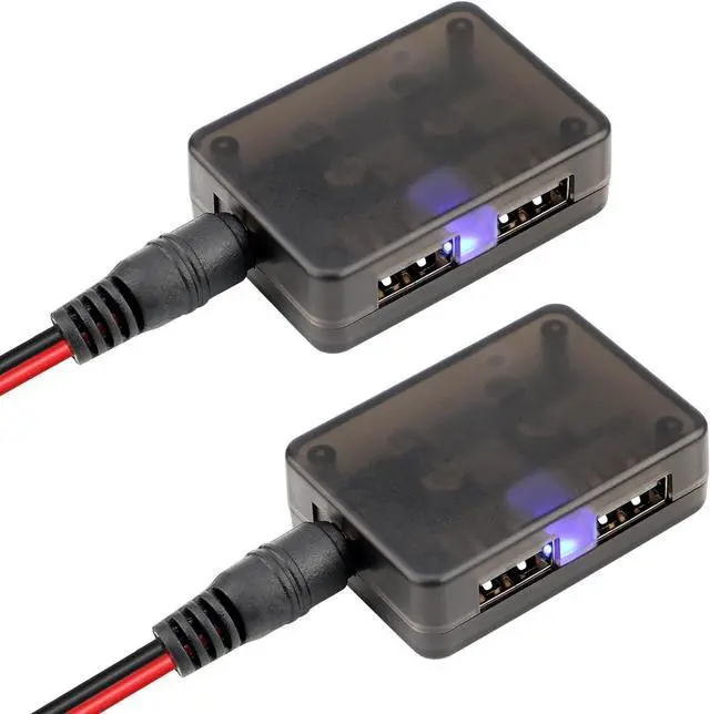 Main image of DROK USB Buck Converter 2pcs,DC 12V to 5V Dual USB Port Fast Charger Board Auto Power Supply Adapter DC-DC 10-32V 12V 24V to 5V 9V Voltage Step Down Regulator Car Volt Transformer