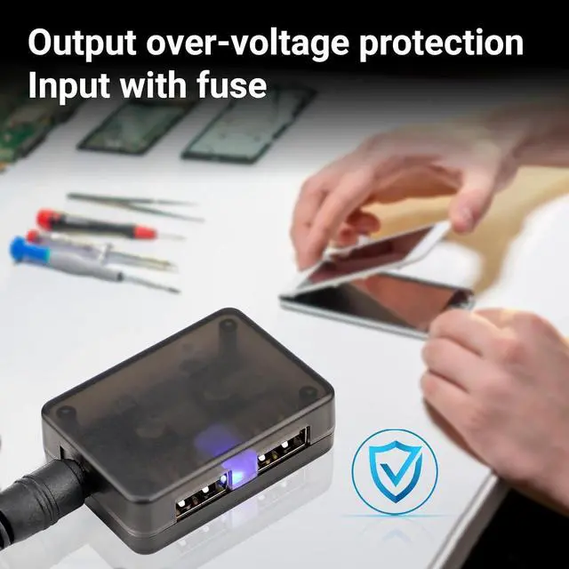 Alt view image 3 of 7 - DROK USB Buck Converter 2pcs,DC 12V to 5V Dual USB Port Fast Charger Board Auto Power Supply Adapter DC-DC 10-32V 12V 24V to 5V 9V Voltage Step Down Regulator Car Volt Transformer
