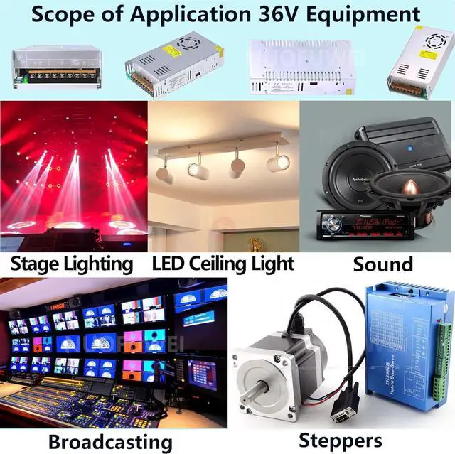 Alt view image 5 of 6 - DC 36V 16.6A 600W DC Switching Power Supply Adapter 110V AC to 36V DC Converter Power Supply Transformer SMPS for 36Volt Winch Car Jack LCD Monitor CCTV Car Stereo and More 36V Device