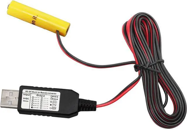 Alt view image 2 of 4 - USB AAA Battery Eliminator Replace Kit 5V to 3V Power Supply Converter 2 AAA Connect Cable 78INCH (2AAA-3V)