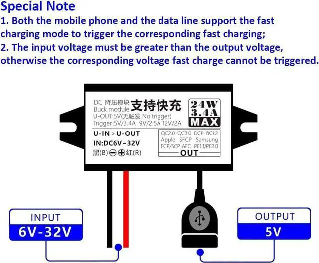 Alt view image 3 of 4 - 2Pack DC 12V/24V to 5V Converter Voltage Charging Module,Aideepen 24W Quick Charge 6V-32Vto 5V Converter Buck Module USB-A DC-Dc Car Power Converter Adapter