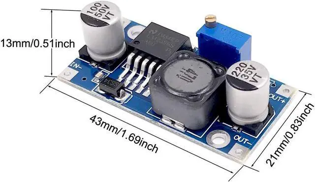 Alt view image 3 of 5 - BULVACK 20-Pack LM2596 DC to DC High Efficiency Voltage Regulator 3.0-40V to 1.5-35V Buck Converter DIY Power Supply Step-Down Module