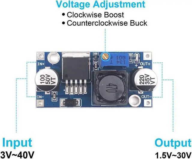 Alt view image 4 of 5 - BULVACK 20-Pack LM2596 DC to DC High Efficiency Voltage Regulator 3.0-40V to 1.5-35V Buck Converter DIY Power Supply Step-Down Module