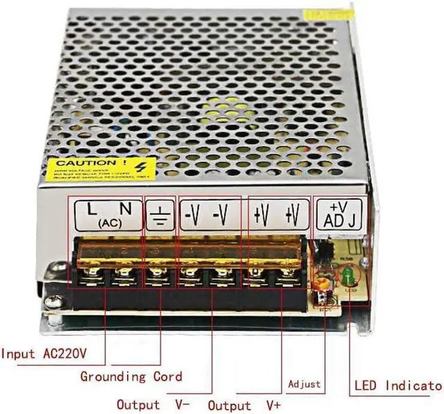 Alt view image 5 of 7 - 5V 30A Power Supply,150W Universal Regulated Switching Power Converter Adapter Transformer for LED Strip Light,Probe Signal Lamp,CCTV, Radio, Computer Project