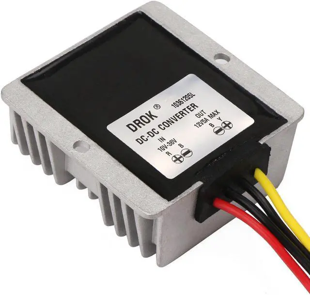 Alt view image 3 of 7 - DROK Waterproof 60W Automatic Step Up Down Voltage Regulator Stabilizer 10V-36V to 12V 5A Buck Boost Power Converter 12V Volts Regulator for Fan Motor