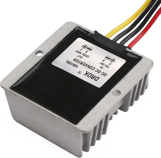 Alt view image 4 of 7 - DROK Waterproof 60W Automatic Step Up Down Voltage Regulator Stabilizer 10V-36V to 12V 5A Buck Boost Power Converter 12V Volts Regulator for Fan Motor