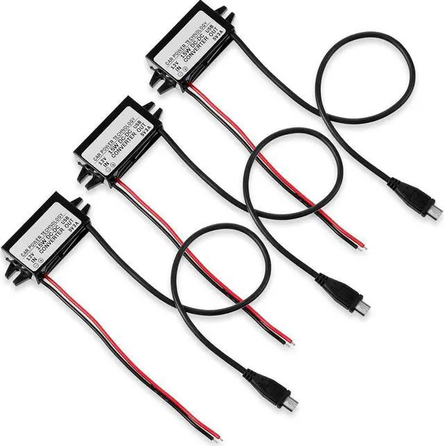 Alt view image 7 of 7 - DC-DC Buck Converter Module 12V to 5V Micro USB Power Adapter Compatible with Ring Alarm Keypad (3 Pieces)