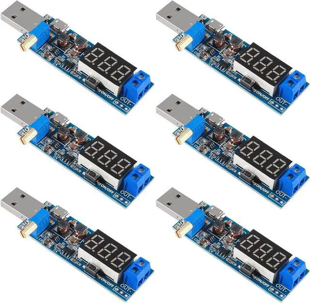 Main image of 6pcs USB Buck Boost Converter 3.5V-12V to 1.2V-24V DC-DC Step Up Step Down Power Supply Module Voltage Regulator 5V to 3.3V 9V 12V 18V 24V