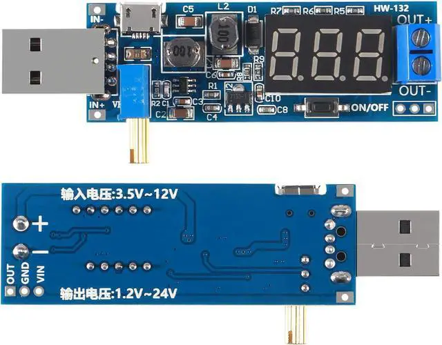 Alt view image 2 of 6 - 6pcs USB Buck Boost Converter 3.5V-12V to 1.2V-24V DC-DC Step Up Step Down Power Supply Module Voltage Regulator 5V to 3.3V 9V 12V 18V 24V