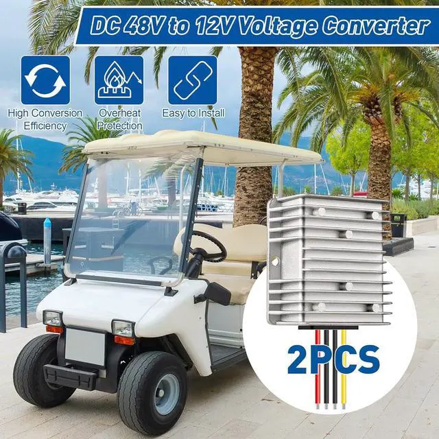 Alt view image 2 of 7 - 2 Pcs 36V 48V to 12V Converter Golf Cart Voltage Reducer, 10A 120w DC to DC Buck Converter 12 Volt Voltage Regulator for Golf Cart Club Car Audio LED Strip Light Universal Power Stabilizer