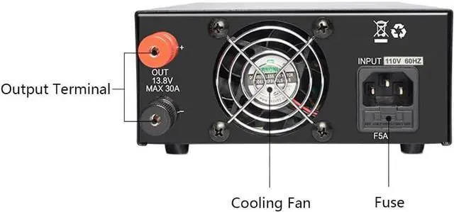 Alt view image 3 of 7 - Switching Power Supply DWC30WIN, Universal Compact 13.8 Volt DC 110V AC Home Lab AC-DC Converter Power Supply for CB/HAM Radio Mobile, Output Current 30A(Max), Liquid-Crystal Display