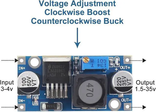 Alt view image 4 of 6 - 10Pack LM2596 DC-DC Buck Converter,Adjustable Step Down Voltage Regulator 3-40V to 1.5-35V High Efficiency Power Supply Volt Reducer Transformer Module (10PCS)