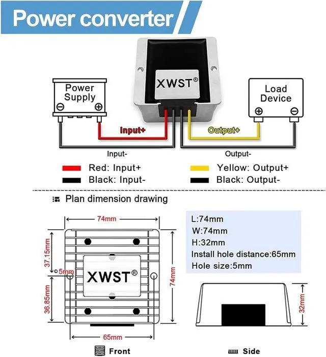 Alt view image 4 of 7 - DC DC Stabilizer 9V-36V to 13.8V Boost Buck Converter 10A 138W Waterproof Automatic Voltage Regulator Auto Step Up Down 13.8V Volt Transformer Module