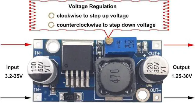 Alt view image 3 of 6 - Valefod 10 Pack DC to DC High Efficiency Voltage Regulator 3.2-35V to 1.25-30V Buck Converter DIY Power Supply Step-Down Module