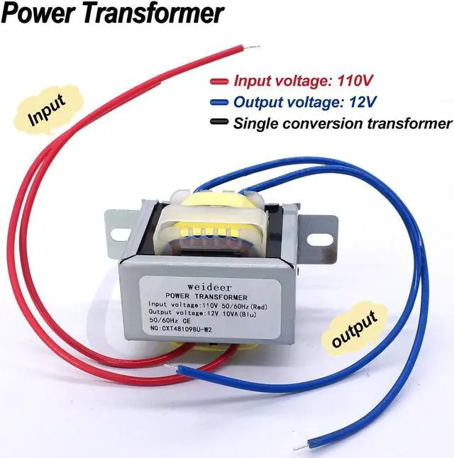 Alt view image 4 of 6 - Weideer Input AC 110V 50/60HZ Output AC 12V 10VA Transformer - Single Phase for Lighting & Audio Power Supplies - K-001