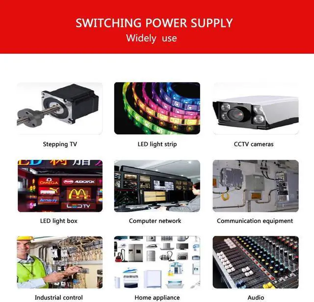 Alt view image 7 of 7 - Switching Power Supply 110V/220V AC to DC 5V 40A 200W Transformer Converter for CCTV Camera, Security System, 3D Printer, Computer Project (5V 40A)