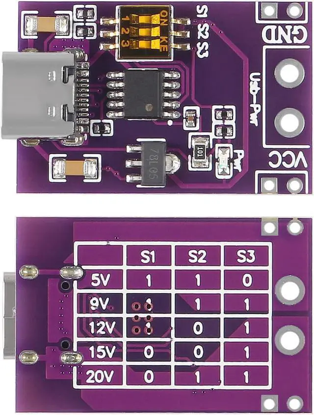 Alt view image 2 of 7 - DWEII 10-Pack Type-C QC AFC PD2.0 PD3.0 to DC Spoof Scam Fast Charge Trigger Polling Detector USB-PD Notebook Power Supply Change Board Module