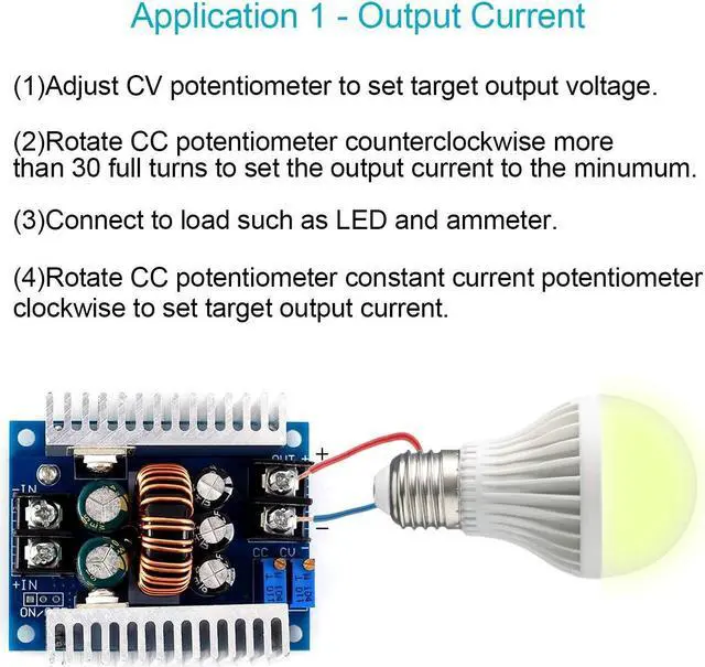 Alt view image 4 of 7 - 20A Power Supply Module DC-DC 6V-40V to 1.2V-35V Step Down Buck Converter Adjustable Buck Adapter CVCC Constant Voltage Constant Current Converter LED Driver