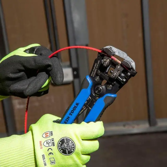 Alt view image 5 of 7 - Klein Tools 11061 Self-Adjusting Wire Stripper / Cutter, Heavy Duty, for 10-20 AWG Solid, 12-22 AWG Stranded, and Romex Wire 12/2 and 14/2