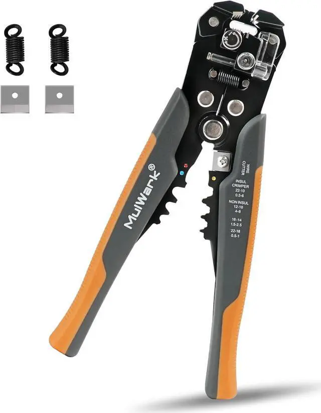 Main image of 3-In-1 Multi Self Adjusting Wire Stripper/Cutter/Crimper - 8-Inch Universal Wire Stripper for Wire Stripping, Cable Cutting, Crimping Tools from 10 AWG to 24 AWG