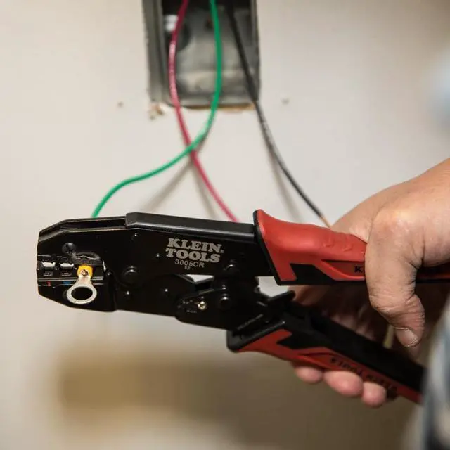 Alt view image 4 of 7 - Klein Tools 80013 Wire Stripper / Ratcheting Crimper, Electrical Crimping Tool Kit with Automatic Wire Stripper and Ratcheting Insulated Terminal Crimper, 2-Piece