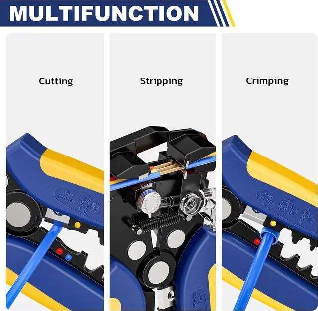 Alt view image 4 of 6 - haisstronica 201PCS Wire Stripper Kit - Automatic Wire Stripping Tool for AWG 24-10 Cables with Insulated Terminals, Self Adjusting Universal Wire strippers and Crimpers for Electrical Work