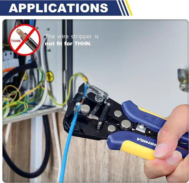 Alt view image 6 of 6 - haisstronica 201PCS Wire Stripper Kit - Automatic Wire Stripping Tool for AWG 24-10 Cables with Insulated Terminals, Self Adjusting Universal Wire strippers and Crimpers for Electrical Work