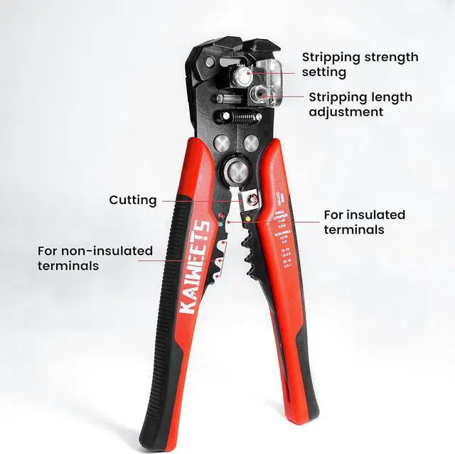 Alt view image 2 of 7 - KAIWEETS Self Adjusting Wire Stripper - 3 in 1 Heavy Duty Automatic Wire Stripping Tool | 10-24 AWG Wire Cutter for Electrical Cable Cutting, Crimping Tool