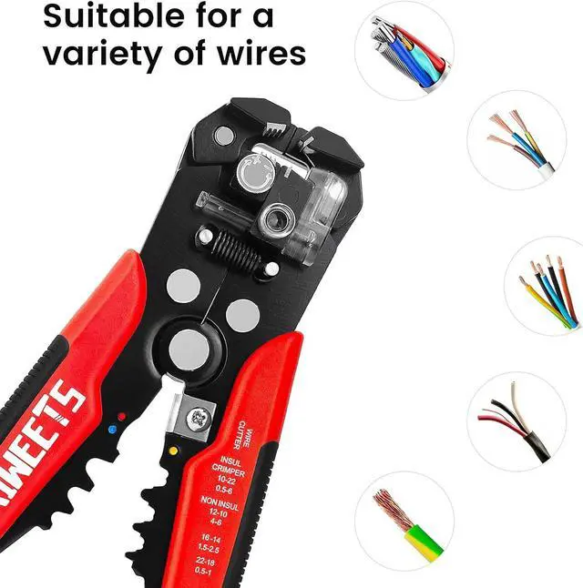 Alt view image 3 of 7 - KAIWEETS Self Adjusting Wire Stripper - 3 in 1 Heavy Duty Automatic Wire Stripping Tool | 10-24 AWG Wire Cutter for Electrical Cable Cutting, Crimping Tool