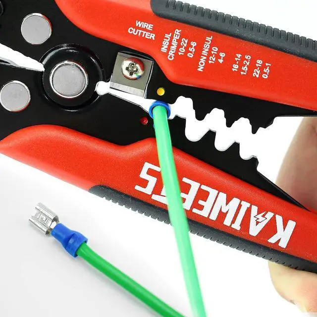 Alt view image 6 of 7 - KAIWEETS Self Adjusting Wire Stripper - 3 in 1 Heavy Duty Automatic Wire Stripping Tool | 10-24 AWG Wire Cutter for Electrical Cable Cutting, Crimping Tool
