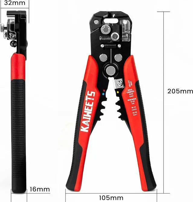 Alt view image 7 of 7 - KAIWEETS Self Adjusting Wire Stripper - 3 in 1 Heavy Duty Automatic Wire Stripping Tool | 10-24 AWG Wire Cutter for Electrical Cable Cutting, Crimping Tool