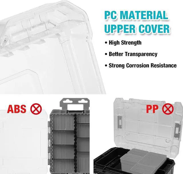 Alt view image 3 of 7 - DuraTech 3-Piece Small Parts Tool Box Organizer with 14 Dividers