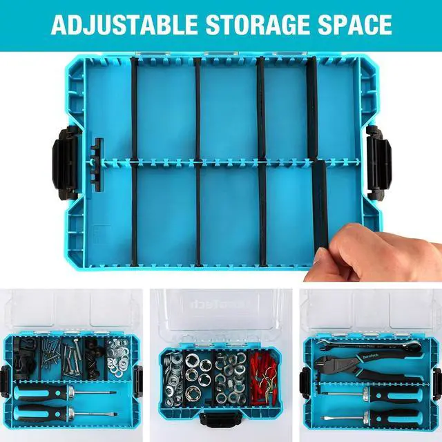 Alt view image 5 of 7 - DuraTech 3-Piece Small Parts Tool Box Organizer with 14 Dividers