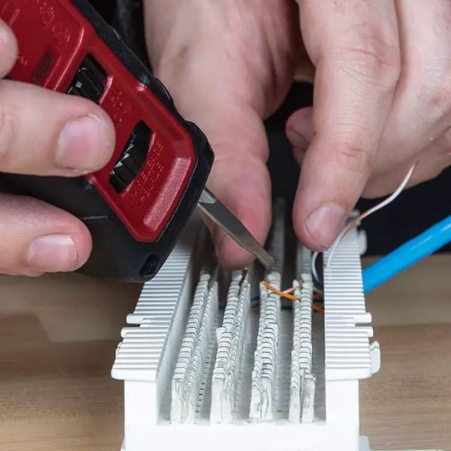 Alt view image 7 of 7 - Klein Tools VDV427-300 Impact Punchdown Tool with 66/110 Blade, Reliable CAT Cable Connections, Adjustable Force, Includes Pick and Spudger