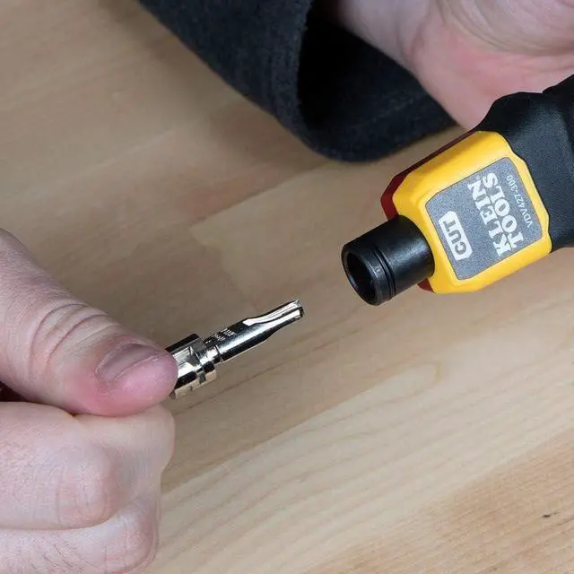 Alt view image 6 of 7 - Klein Tools VDV427-300 Impact Punchdown Tool with 66/110 Blade, Reliable CAT Cable Connections, Adjustable Force, Includes Pick and Spudger